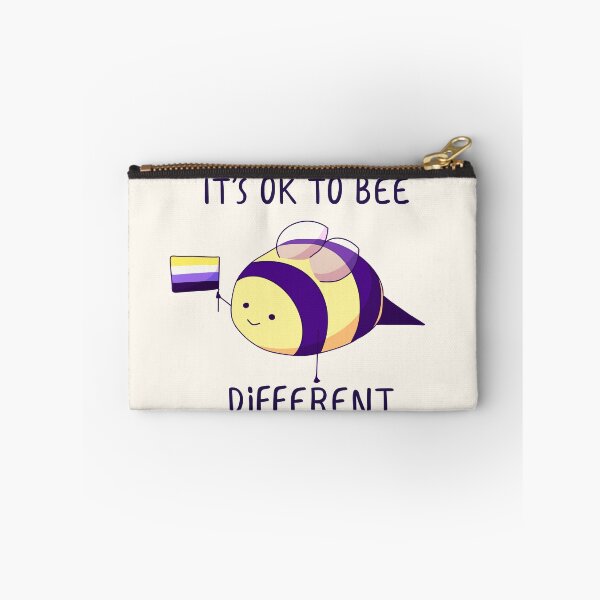 Item preview, It's Ok To Be Different, Nonbinary Pride Bee Pun  designed and sold by ForTheFrogWar.
