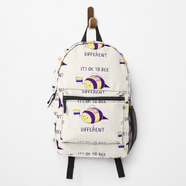 Item preview, It's Ok To Be Different, Nonbinary Pride Bee Pun designed and sold by ForTheFrogWar.