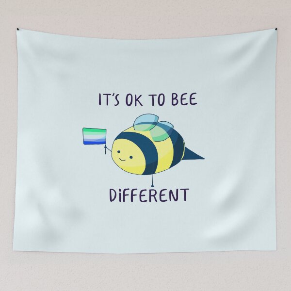 Item preview, It's Ok To Be Different, Gay Pride Bee Pun  designed and sold by ForTheFrogWar.