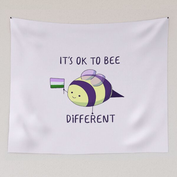Item preview, It's Ok To Be Different, Genderfluid Pride Bee Pun  designed and sold by ForTheFrogWar.