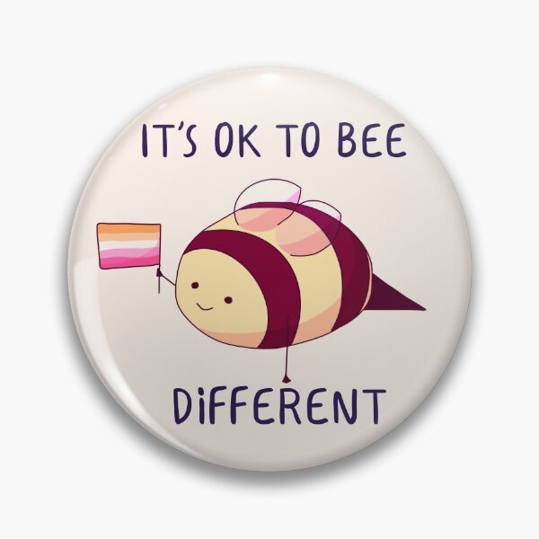 Item preview, It's Ok To Be Different, Lesbian Pride Bee Pun  designed and sold by ForTheFrogWar.