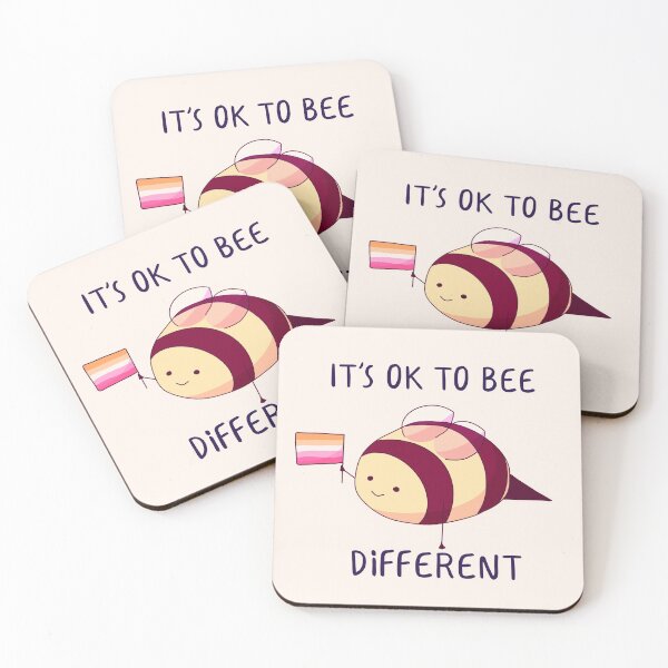 Item preview, It's Ok To Be Different, Lesbian Pride Bee Pun  designed and sold by ForTheFrogWar.