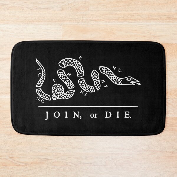 Item preview, The Join (Benjamin Franklin 'Join, or Die' political cartoon') - Black Edition designed and sold by franklinprintco.