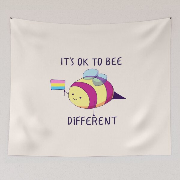Item preview, It's Ok To Be Different, Pansexual Pride Bee Pun  designed and sold by ForTheFrogWar.