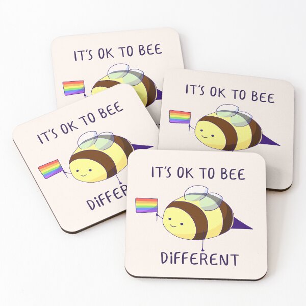 Item preview, It's Ok To Be Different, Gay Pride Bee Pun  designed and sold by ForTheFrogWar.