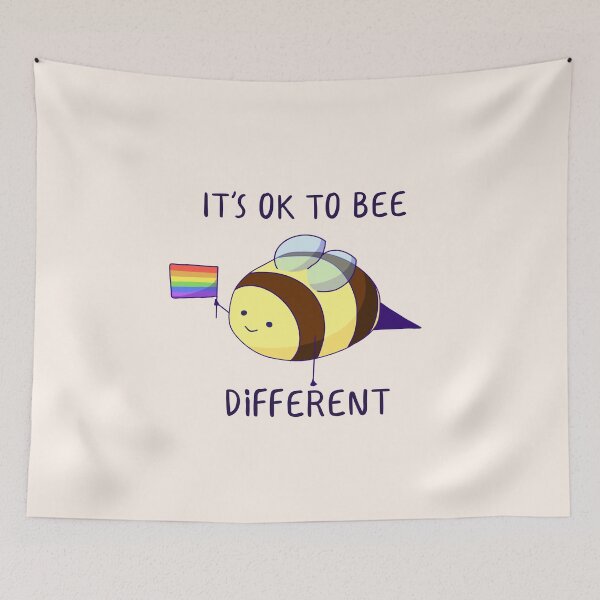 Item preview, It's Ok To Be Different, Gay Pride Bee Pun  designed and sold by ForTheFrogWar.