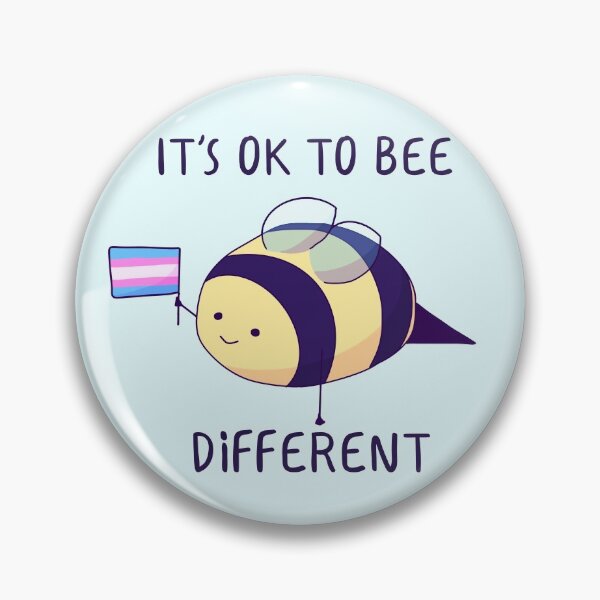 Item preview, It's Ok To Be Different, Trans Pride Bee Pun  designed and sold by ForTheFrogWar.