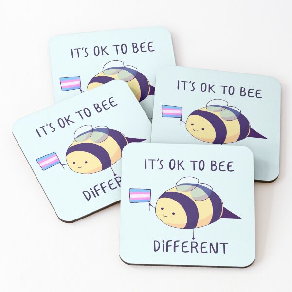 Item preview, It's Ok To Be Different, Trans Pride Bee Pun  designed and sold by ForTheFrogWar.