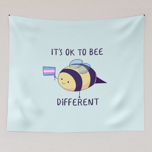 Item preview, It's Ok To Be Different, Trans Pride Bee Pun  designed and sold by ForTheFrogWar.