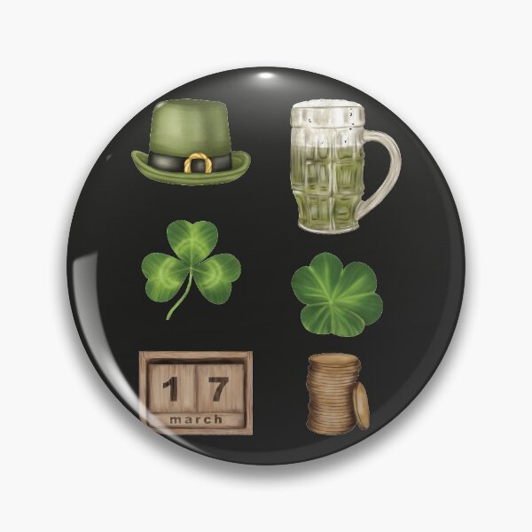 Item preview, St Patrick's Day Set - Clover, Beer, Gold Coins, Hat and Calendar designed and sold by Alicia Chee.