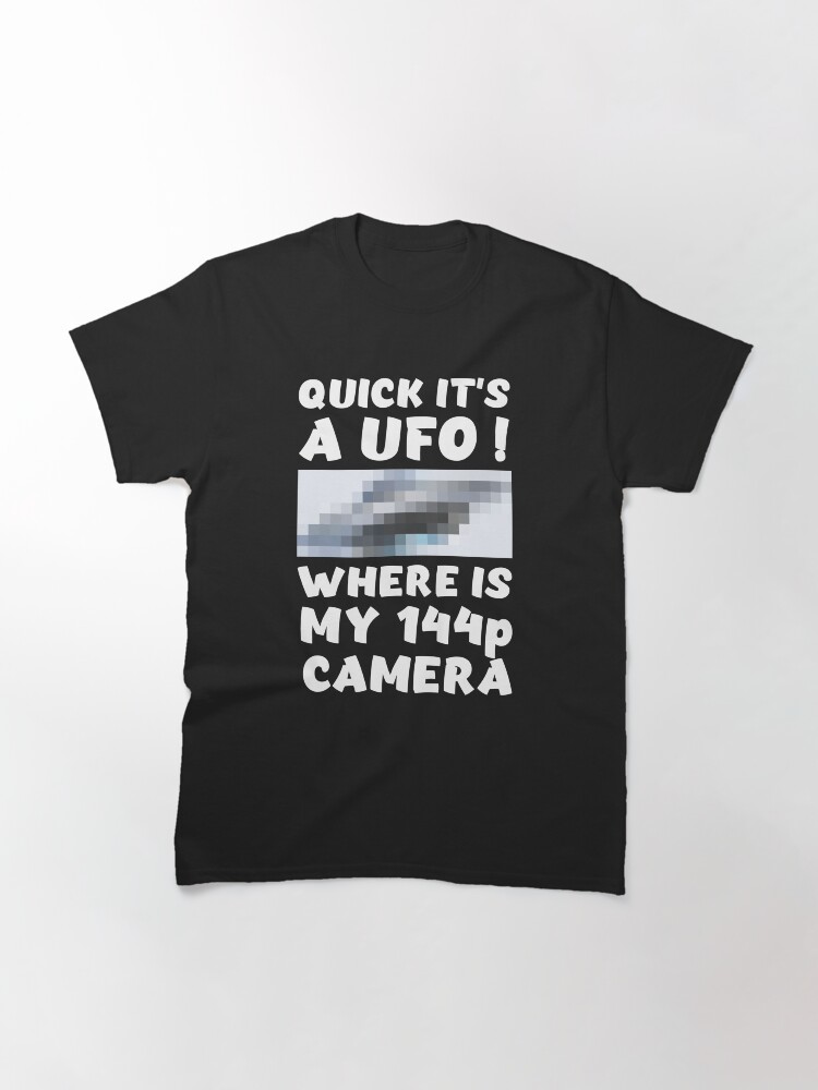 Thumbnail 2 of 7, Classic T-Shirt, Quick its a UFO - wh designed and sold by reIntegration.