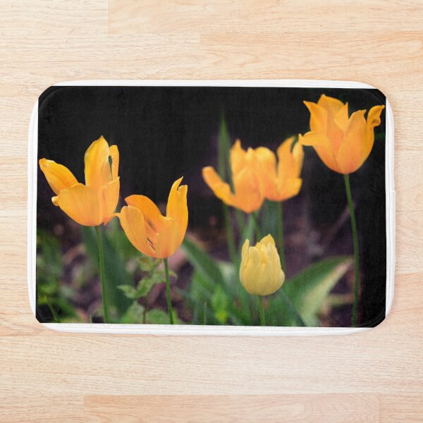 Item preview, Yellow tulips on black background designed and sold by olena2552.
