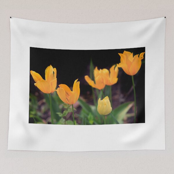 Item preview, Yellow tulips on black background designed and sold by olena2552.