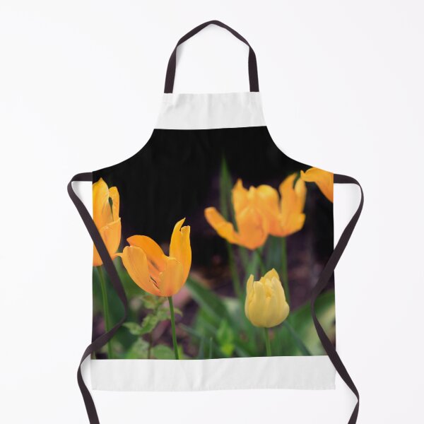 Item preview, Yellow tulips on black background designed and sold by olena2552.