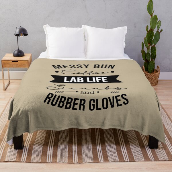 Item preview, Messy bun coffee scrubs and rubber gloves lab life design designed and sold by anins-azuree.