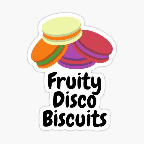 "Fruity Disco Biscuits Aussie Slang" Sticker for Sale by AirsoftBD Redbubble