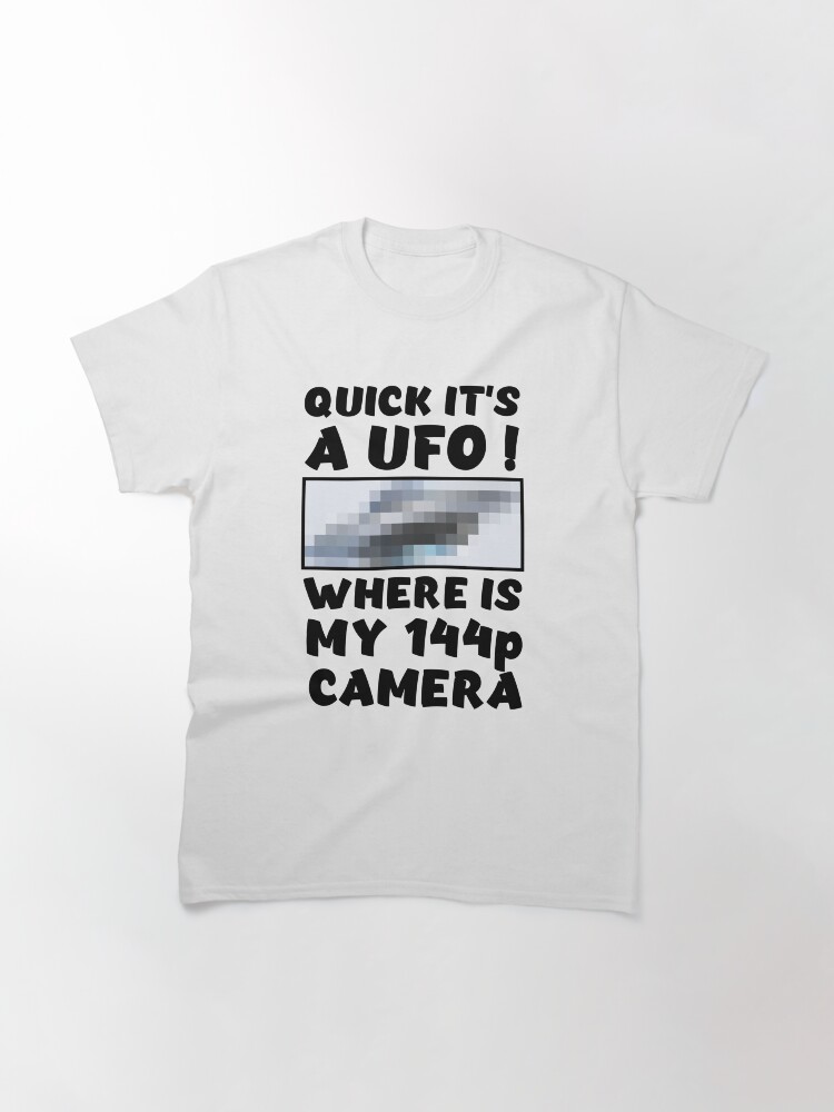 Thumbnail 2 of 7, Classic T-Shirt, Quick its a UFO - bk designed and sold by reIntegration.