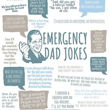 Artwork thumbnail, Emergency Dad Jokes Funny Father's Day Card by Nerd Shizzle