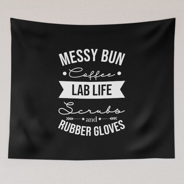Item preview, Messy bun coffee scrubs and rubber gloves lab life design designed and sold by anins-azuree.