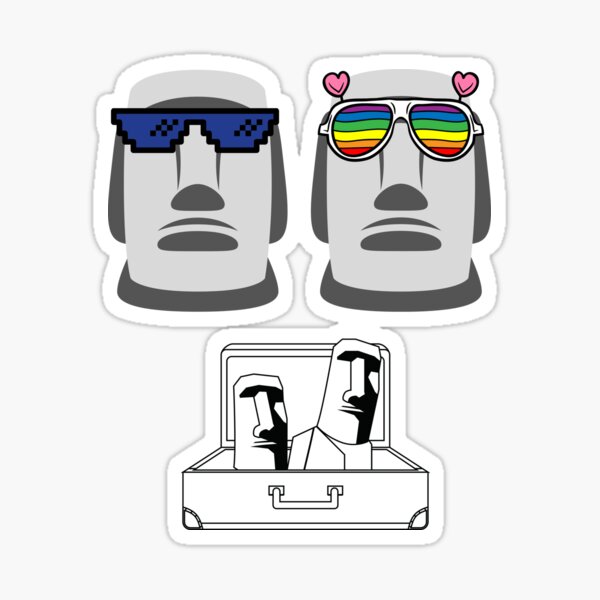 Two for one! Moai and Wine glass emoji characters by Blue_Artist_246 on  Sketchers United