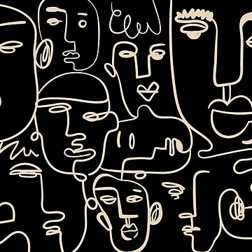 Artwork thumbnail, Abstract faces by Jenmag