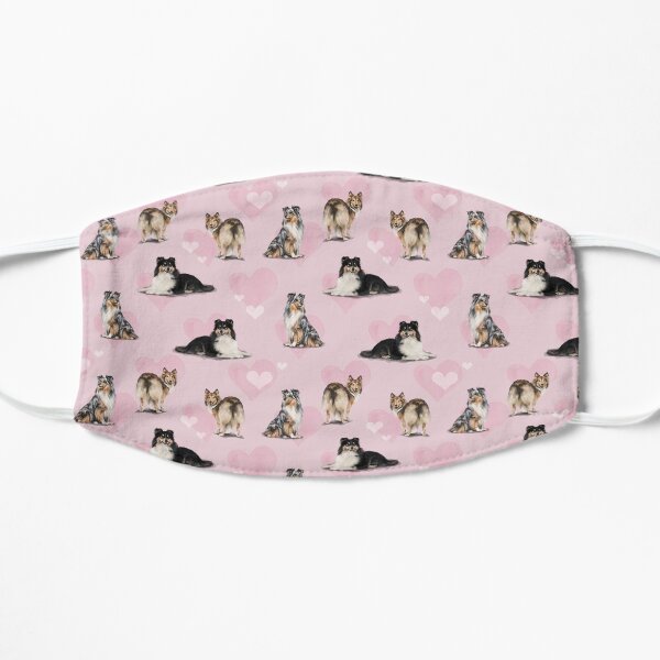 The Shetland Sheepdog Sheltie in Pink Flat Mask