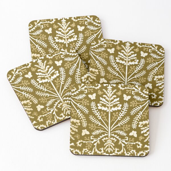 Item preview, Mustard & White Grass Demask designed and sold by TigaTiga.