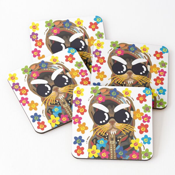 Item preview, Rainbow Floral | White eyebrow meow designed and sold by DESIGNBRAND.