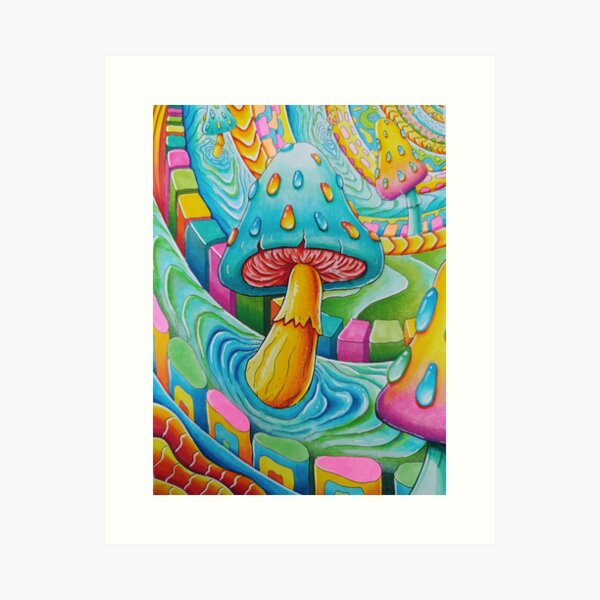 Psychedelic Mushroom Vortex Art Print