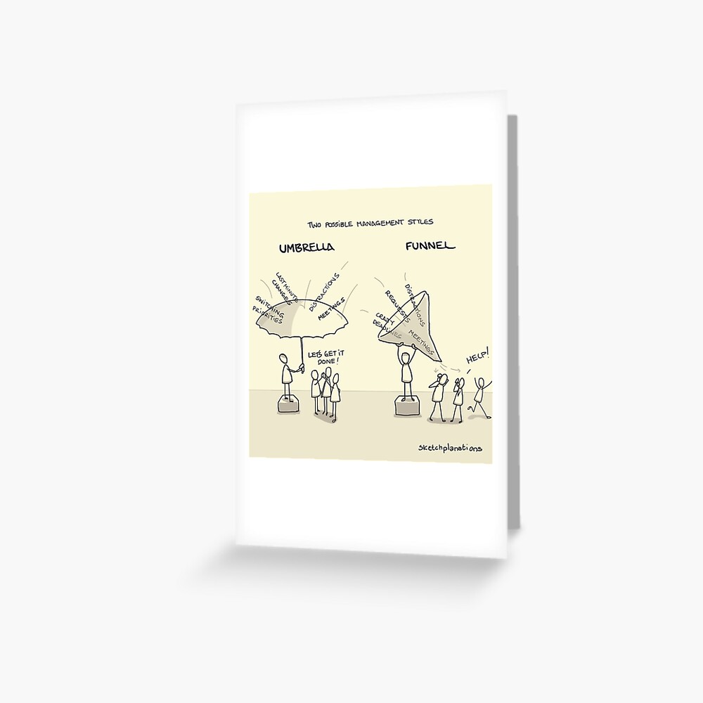 Umbrellas and funnels Greeting Card