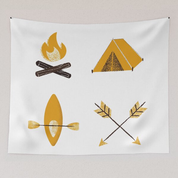 Item preview, Rustic Camping Drawing Pattern designed and sold by NoSpecialShop.