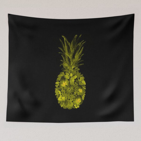Item preview, Watercolor pineapple with flowers designed and sold by Chino20.