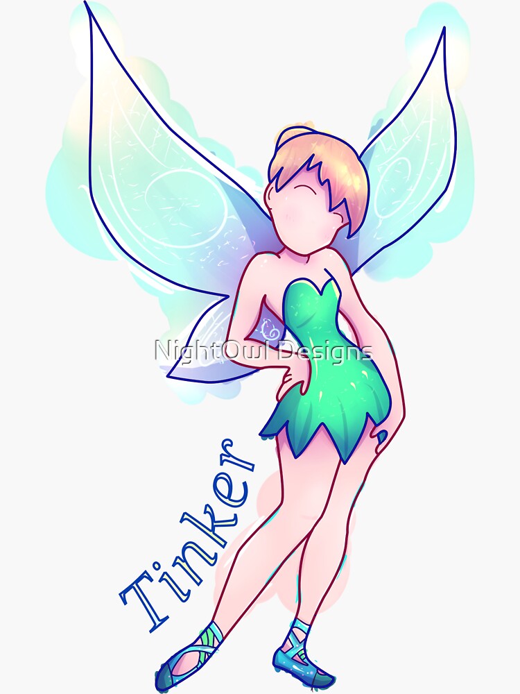 Tinkerbell Colorful Messy Sticker For Sale By Royaldesign Redbubble 