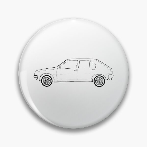 Artikelvorschau, 1976 „Le Poire“ R 14 Oldtimer-Umrissgrafik entworfen und verkauft von RJWautographics.