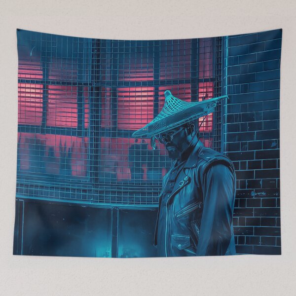 Item preview, Cyberpunk Neon Man in Hat designed and sold by KaremaJ.