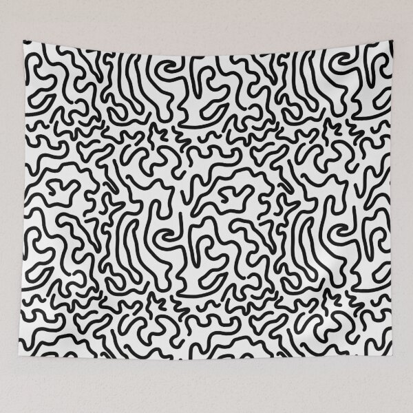 Item preview, Black abstract line pattern designed and sold by cimong.