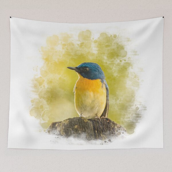 Item preview, Digital art of a Tickle's blue flycatcher   designed and sold by Soban Raj.