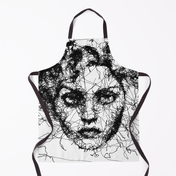 Item preview, Black and White Scribble Ink Woman Portrait designed and sold by siwabudda.