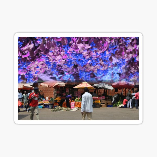Vista previa del artículo con la obra «Mercado de Blantyre florecido rosa», diseñado y vendido por JessicaMhone.