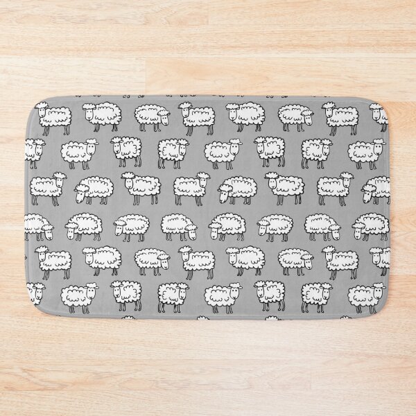 Item preview, Sheep Pattern - Black and White on Grey designed and sold by Artberry.
