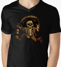 Camiseta de cuello en V Posada Día de los muertos fuera de la ley