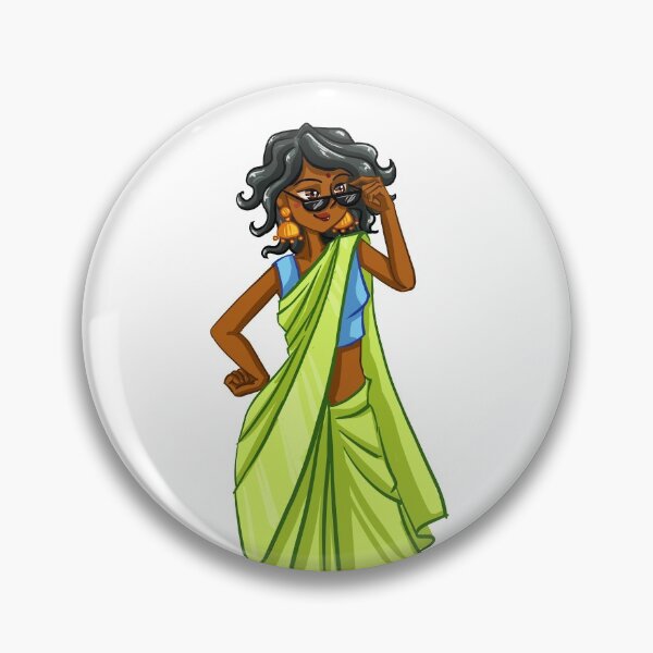 Item preview, Brown girl in saree designed and sold by BunNcurry.