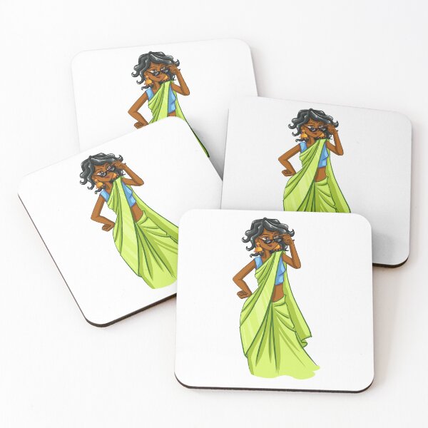 Item preview, Brown girl in saree designed and sold by BunNcurry.