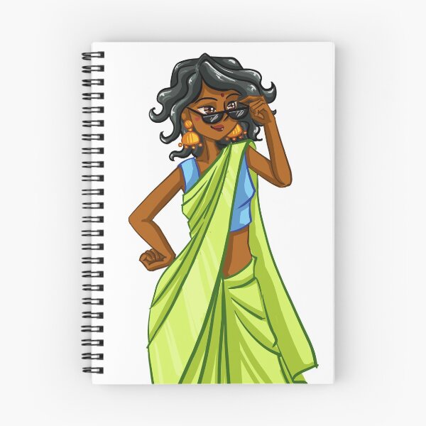 Item preview, Brown girl in saree designed and sold by BunNcurry.
