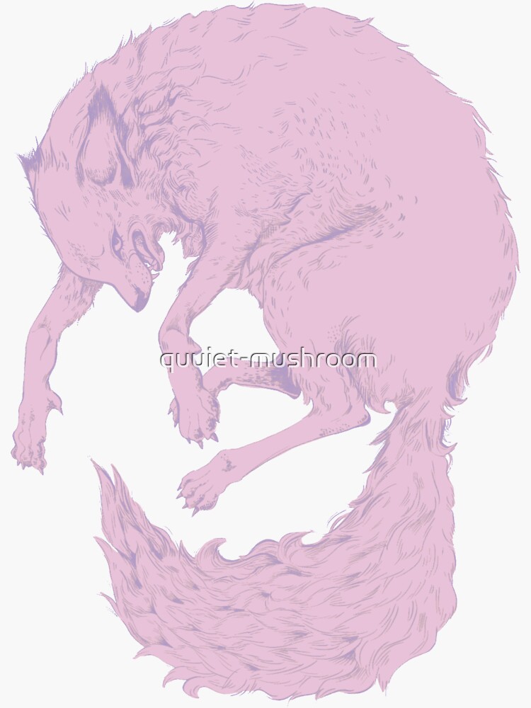 "Pink wolf" Sticker for Sale by quuietmushroom Redbubble