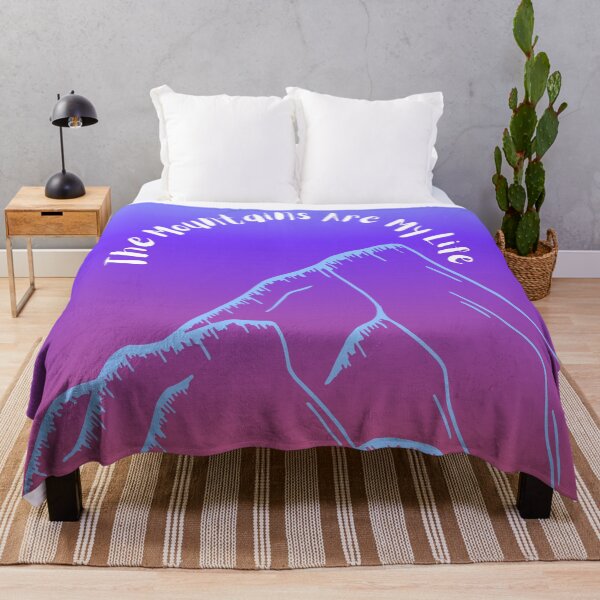 Item preview, The Mountains Are My Life/Blue Mountains in Gradient Blue, Purple, Peach Sky designed and sold by ShaunSandhu.