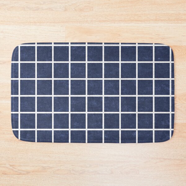 Item preview, White and Navy Blue Grid designed and sold by Diana377.