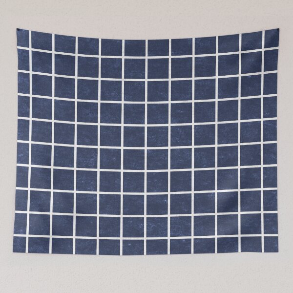 Item preview, White and Navy Blue Grid designed and sold by Diana377.