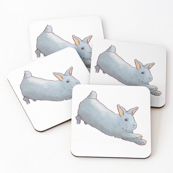Item preview, Jumping ermine rabbit designed and sold by thebrokenbird.