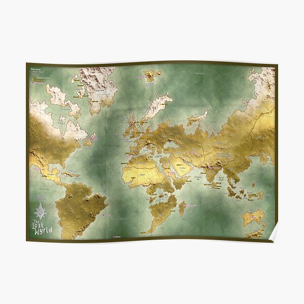 The Lost Wyrld Map (Labelled) Poster